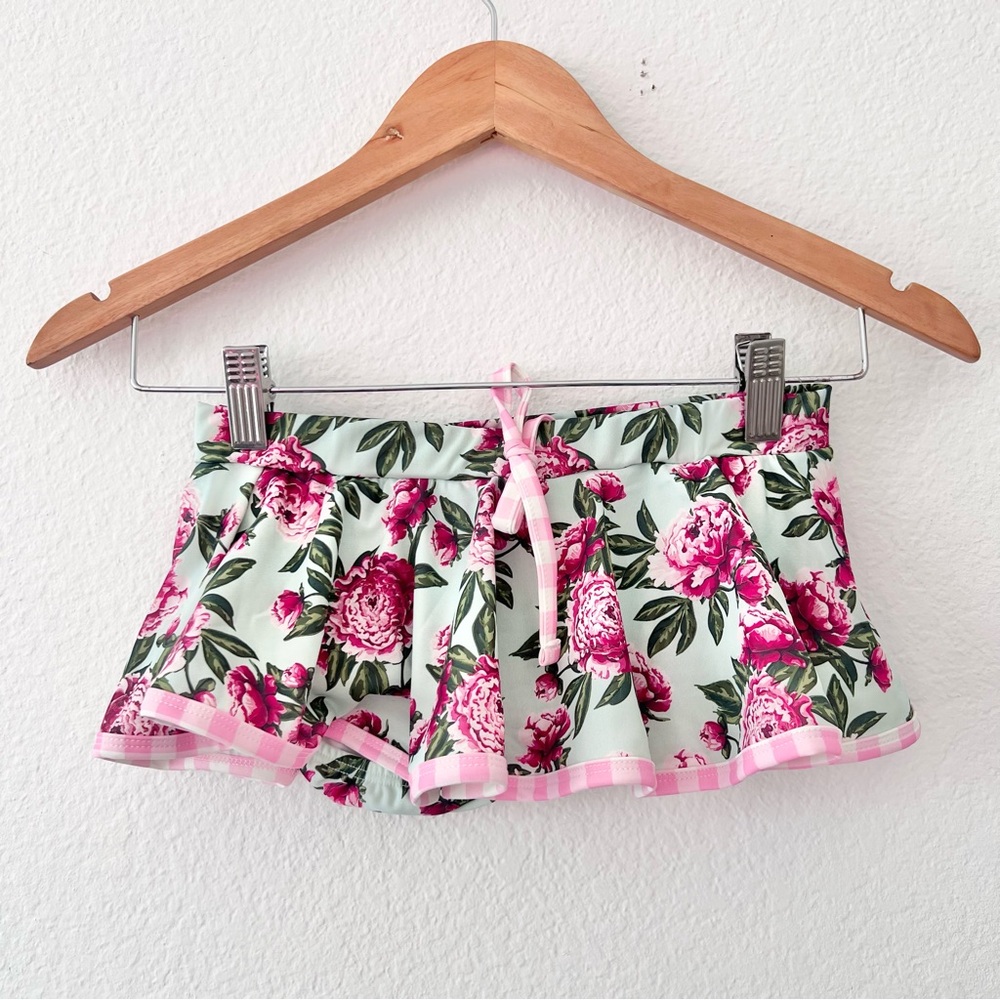 Sugar Bee Boutique Peonies Floral Gingham Skirt Bikini Sz 12 - Picture 6 of 8